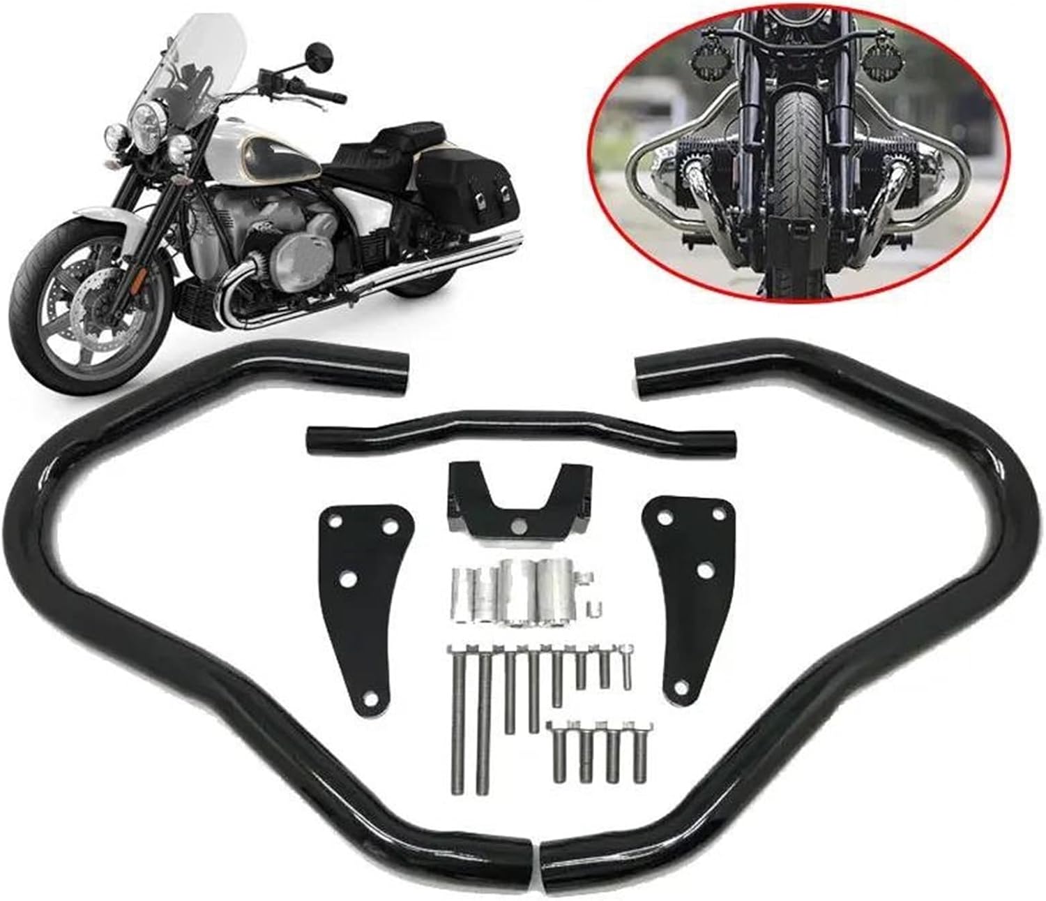 Motorbike Engine Guards for R-18 for R18 for R 18 for Classic 2021 2022 2023 2024 Engine Guard Crash Bar Frame Bumper Fairing Protector Bar Engine Bumper Guard Cras(Silver)