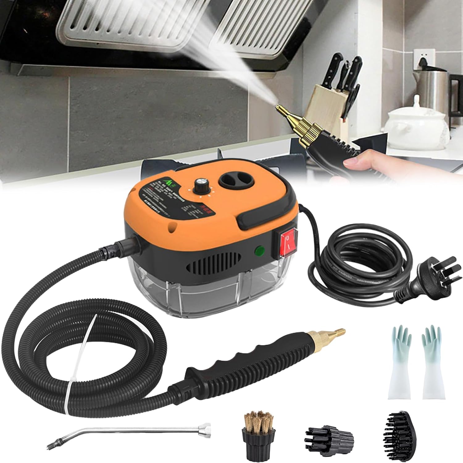 Muntuni 2500W Handheld High-Pressure Steam Cleaner, Portable High-Temperature Steamer for Fur, Car Cleaning, Powerful Pressurized Steam, Efficient Deep Cleaning Tool