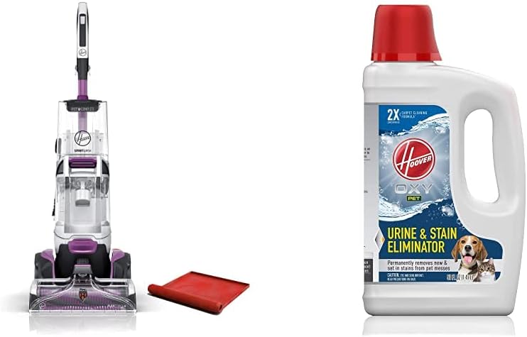 Hoover SmartWash Pet Automatic Carpet Cleaner with Storage Mat, FH53050 Oxy Pet Urine & Stain Eliminator Carpet Cleaning Shampoo, 50oz Formula, AH31955, White