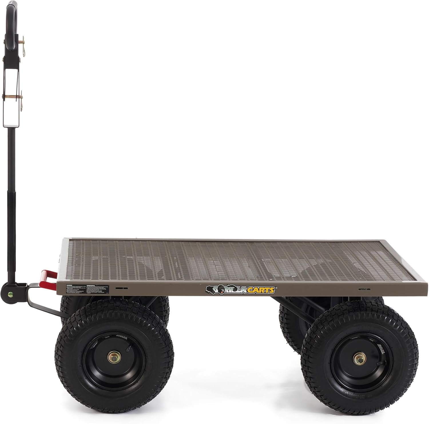 Gorilla Carts Steel Dump Cart, 5 Cu Ft Bed, 1200 lb Load Capacity, Gray – Towable Heavy-Duty Outdoor Utility Wagon with Removable Side Panels for Yard, Lawn, Garden or Landscaping