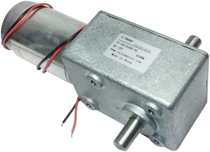 24v 20rpm DC worm gear motors brush DC motor double shaft ,electric motor , - (Speed(RPM): 20rpm, Voltage(V): DC 24V)