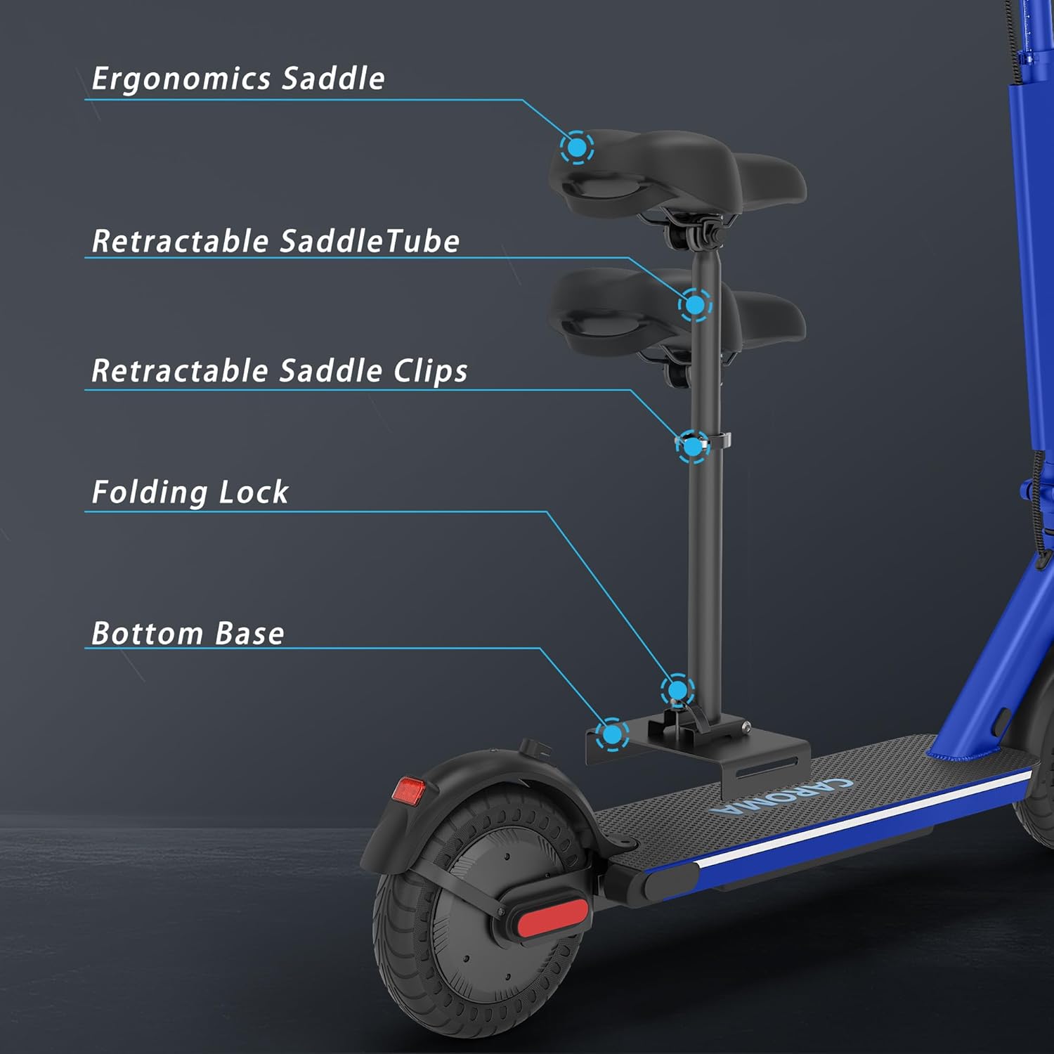 Caroma Electric Scooter Adults, Powerful 350W/500W/750W Motor, Top Speed 20/25 Mph & 18/25/30 Miles Range, 8.5