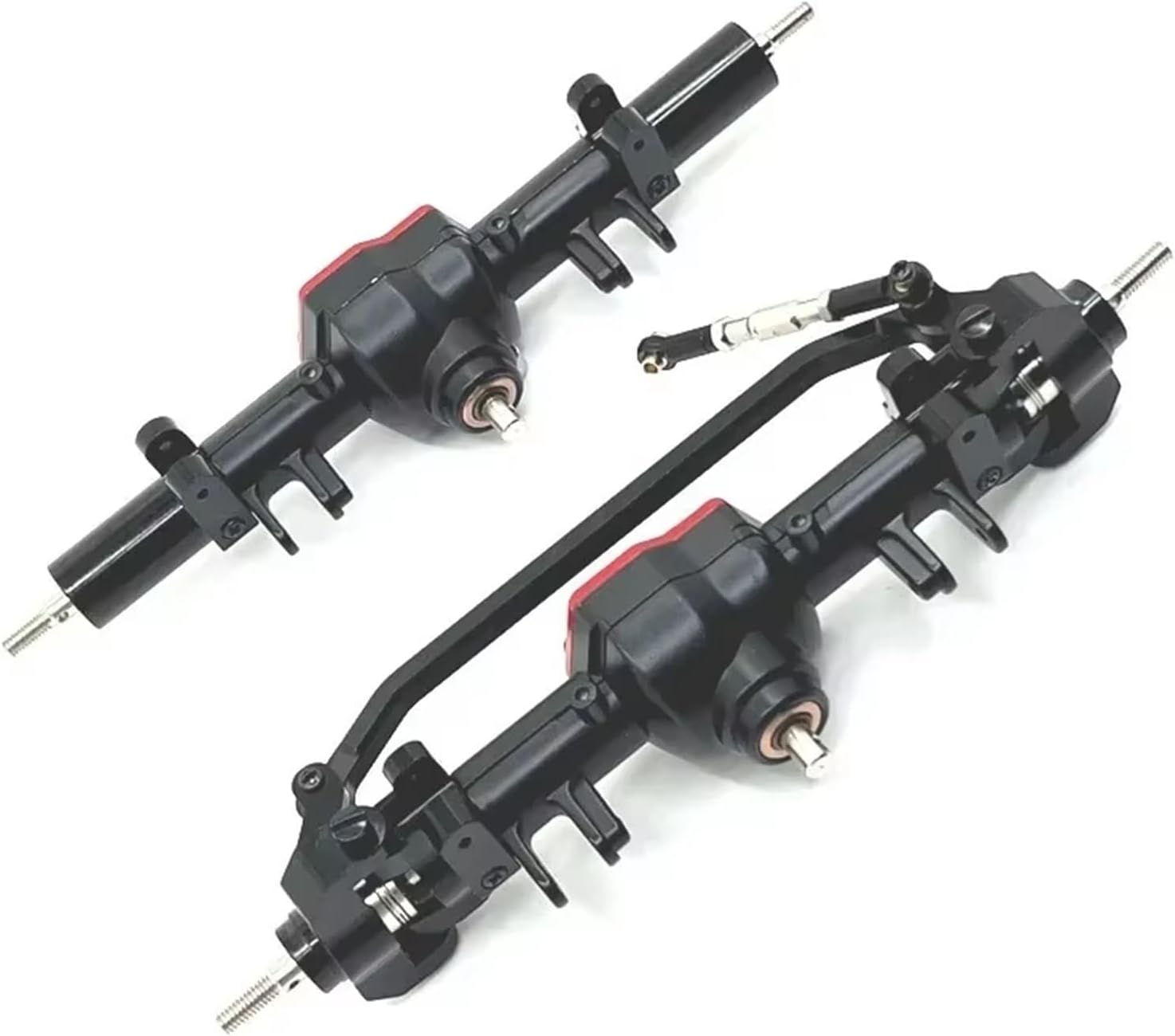 RC Front Rear Drive Axle Compatible with MN128 MN86 G500 1/12 Remote Control Car Spare Parts Metal Upgrade Front and Rear Axles Differential Assembly(Black)