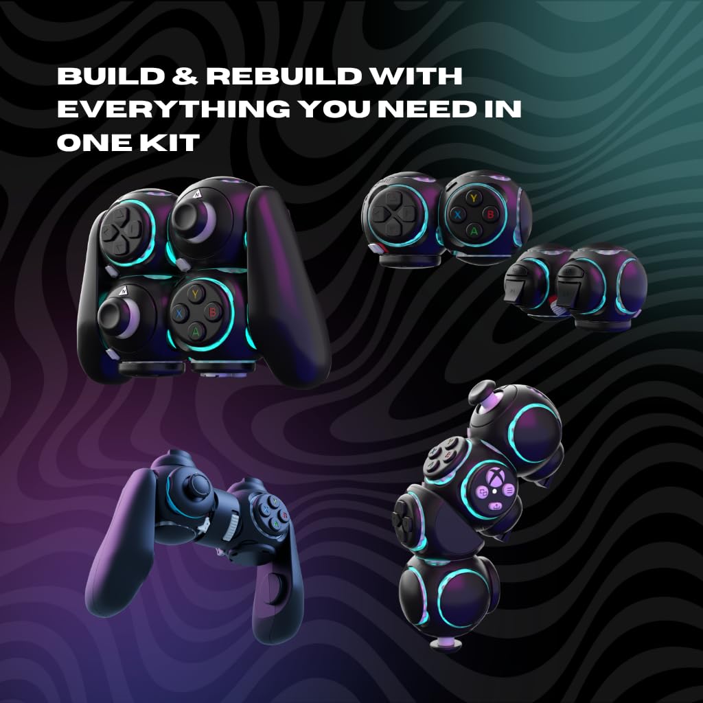 ByoWave Proteus Controller Kit – Modular Gaming Controller with 15+ Interchangeable Parts, Custom Remapping & LED Lighting – Works with PC, Steam Deck & Xbox Series X|S – Lithos Collection Limited Edition