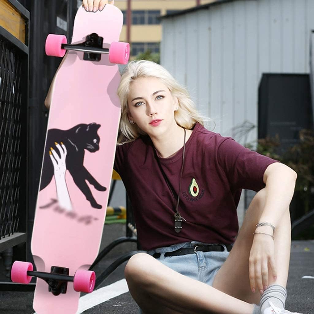 Four-Wheel Skateboard Road Skills Maple Four-Wheel Skateboard Street Professional Street Brushing Double top boy Dance Board Suitable for Adults and Teenagers