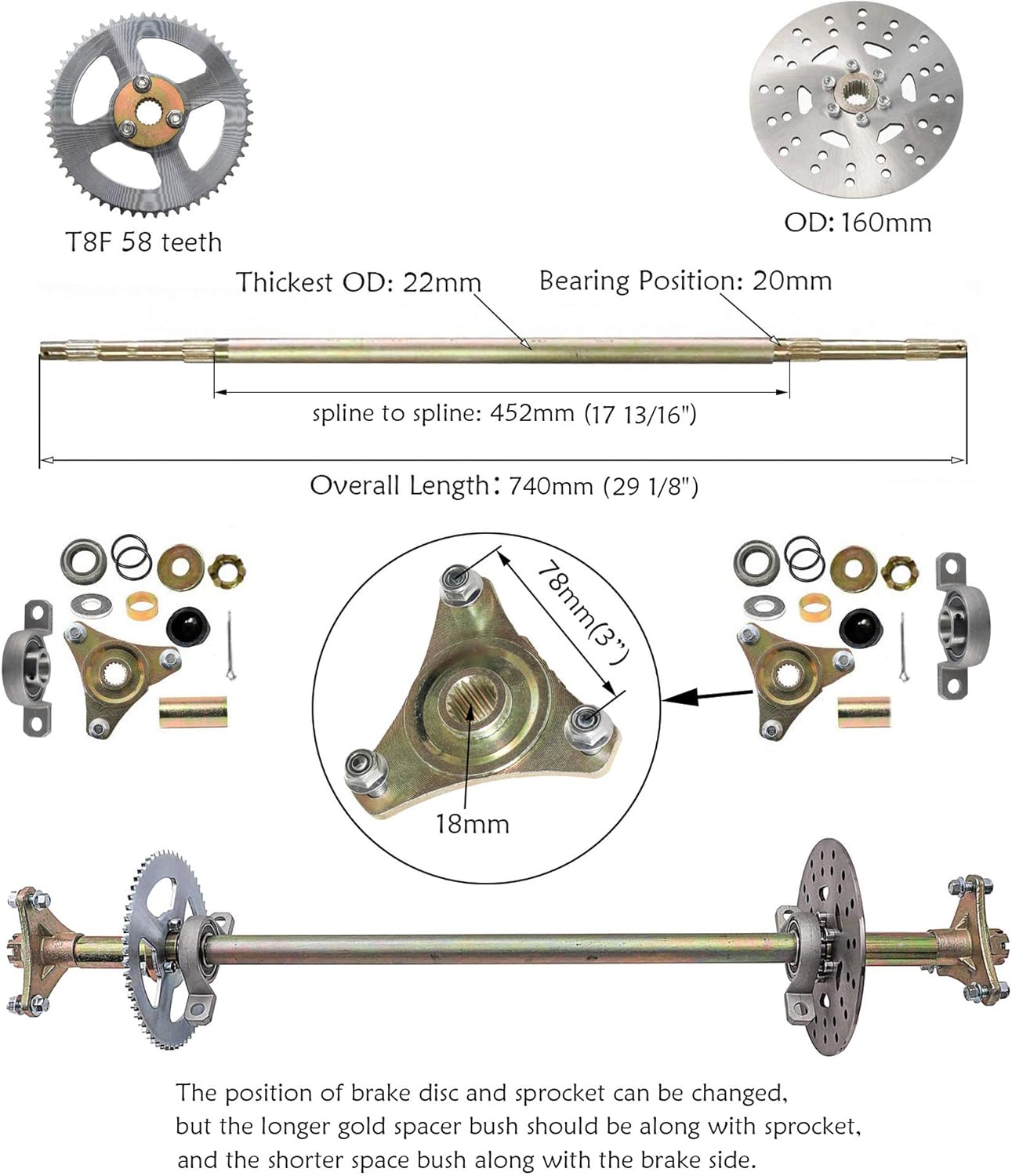 TDPRO Rear Axle Shaft Kit with 6