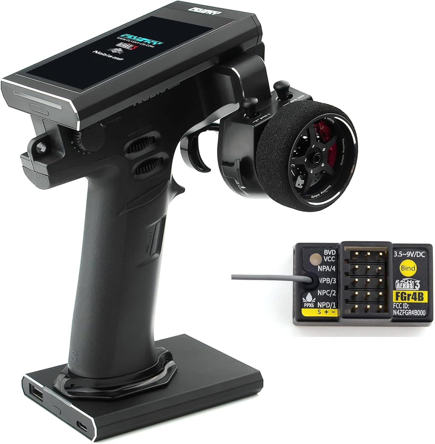 Flysky Noble NB4+ 2.4G 8CH 3.5 inch Color IPS Touch Screen Radio Transmitter with FGR4B Receiver for RC Car Boat