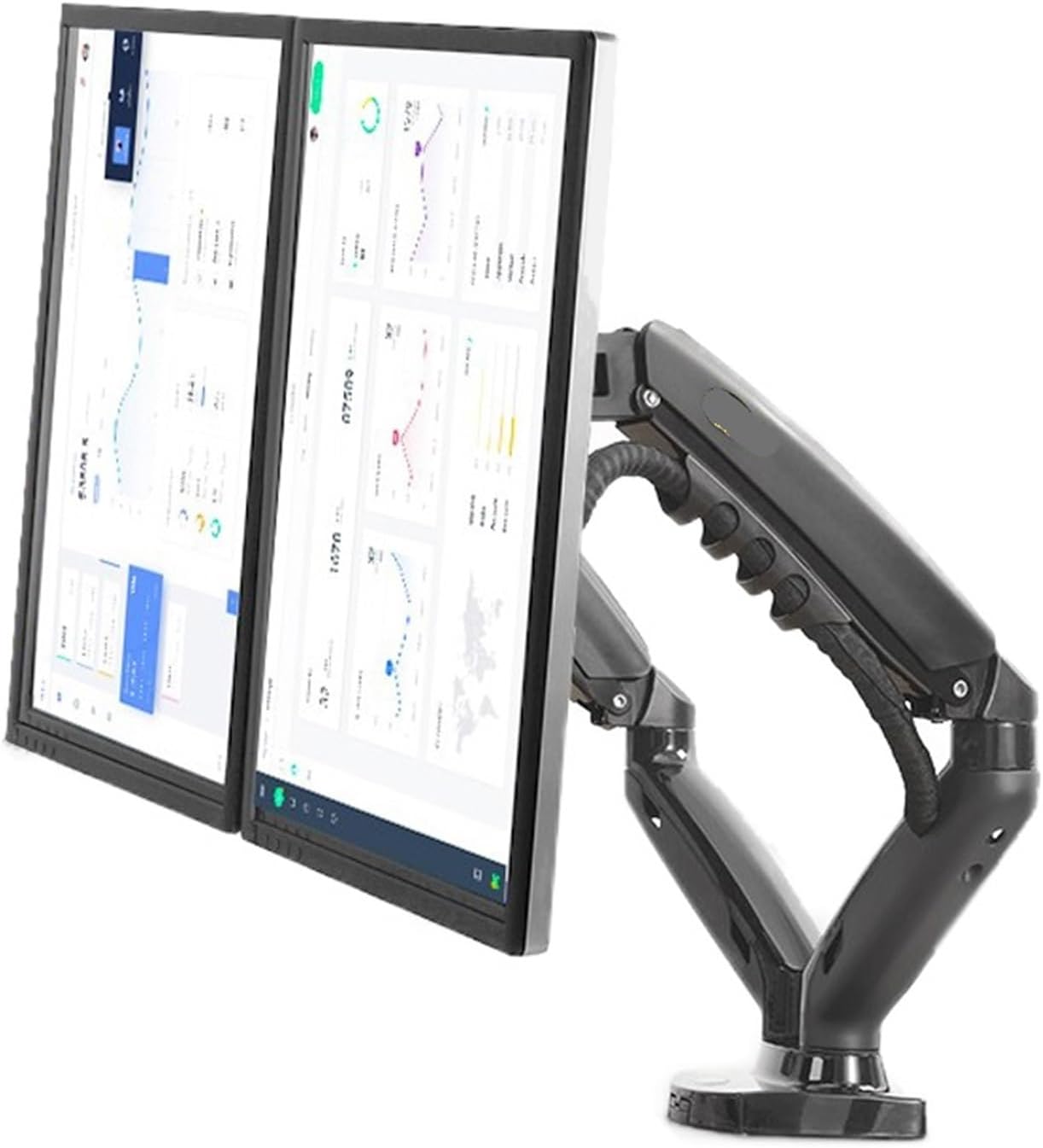 F160 Dual Monitor Stand Full Motion Double Arm Monitor Stand 17-30 Inch Monitor Mounting Bracket Loads 2-9kg Each(With 2xUSB3.0)
