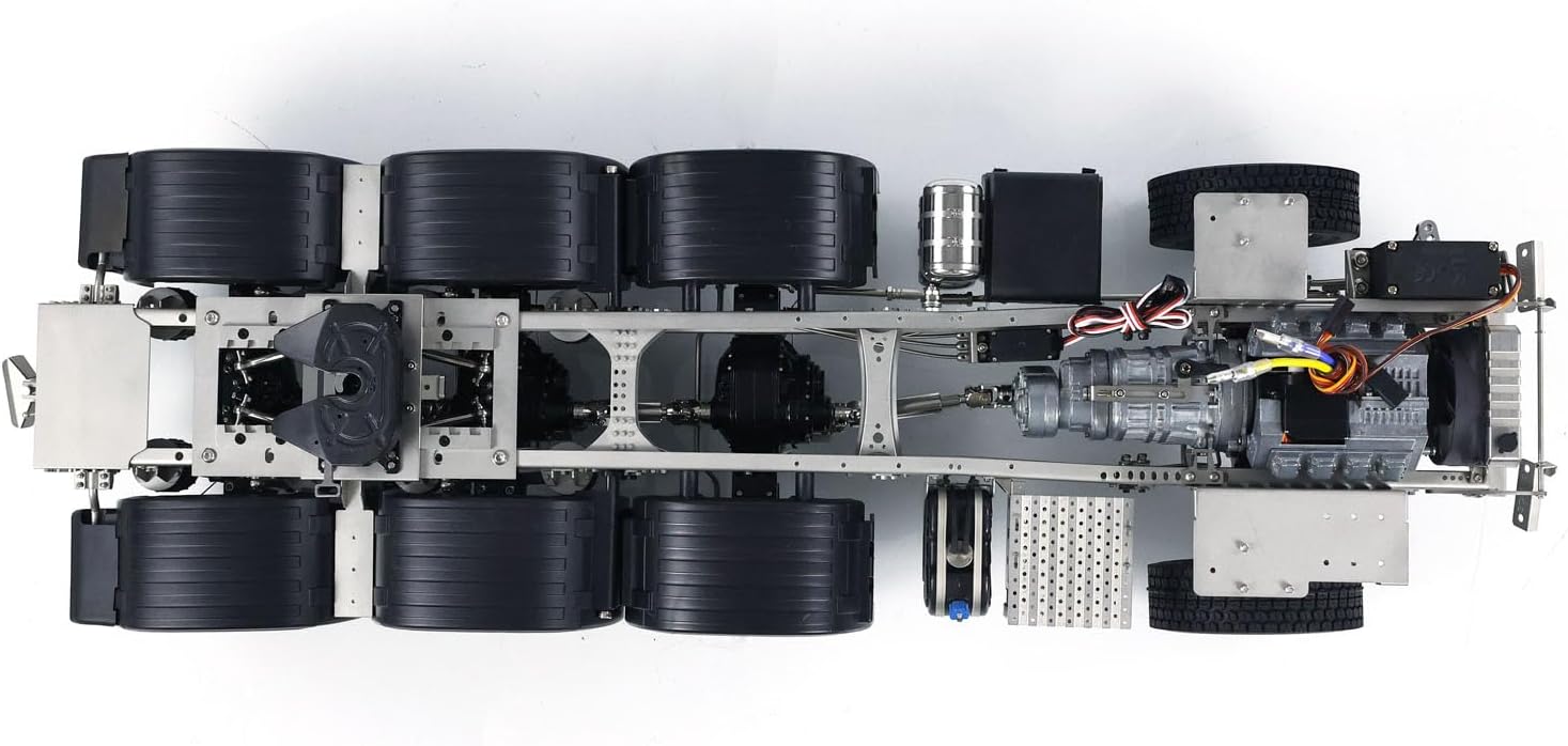 1/14 8X8 Metal Chassis for R620 RC Tractor Truck R730 Electric Cars Differential Lock Motor Servo Transmission for Adult Hobby