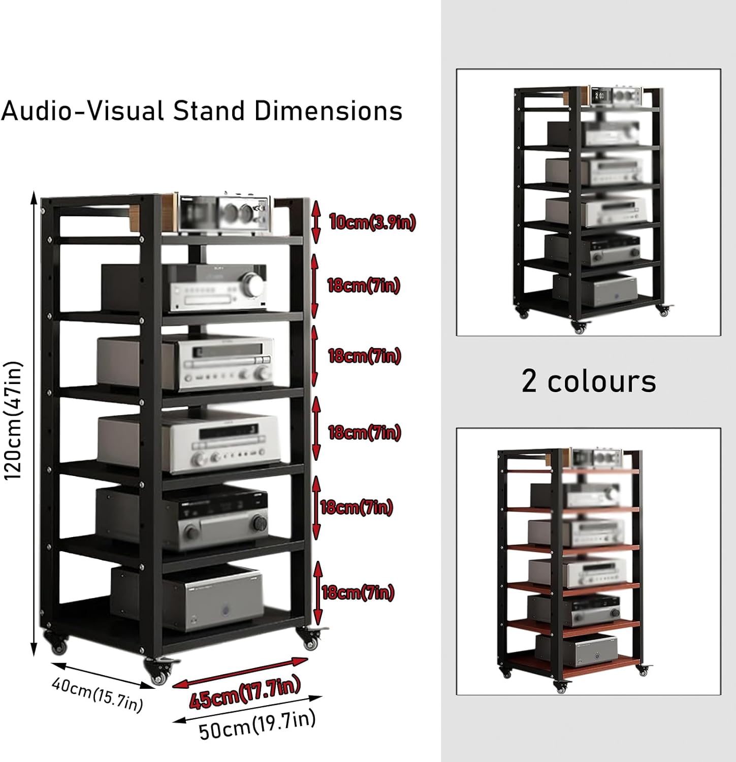 YDEHUEAD 6 Tier Audio Rack Tower