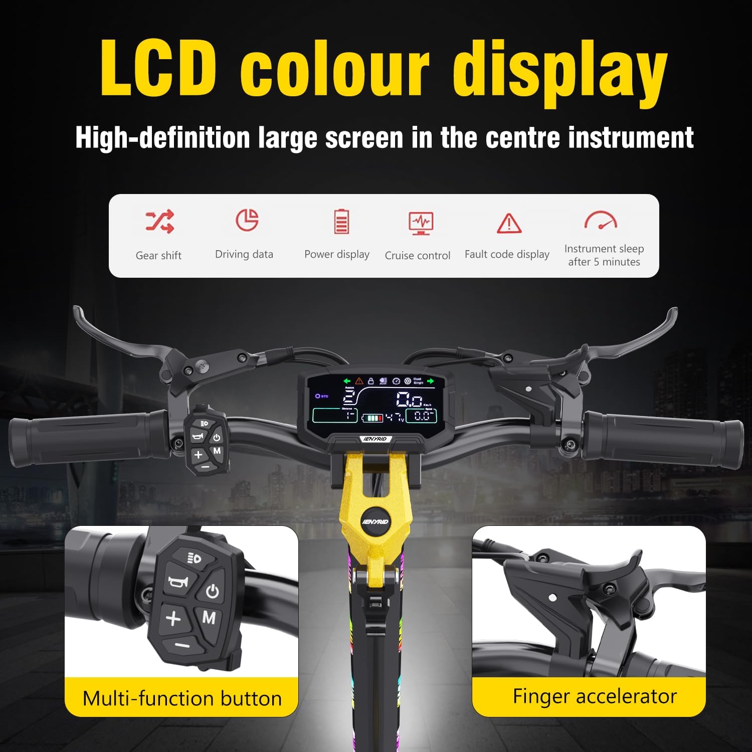 ES1/ES60 Electric Scooter Adults, 2400W Dual Motor Off Road Electric Scooter, Up to 38/40.5 Mph / 40/45 Miles Range, Offroad Pneumatic Tire, Hydraulic and Rocker Arm Damping