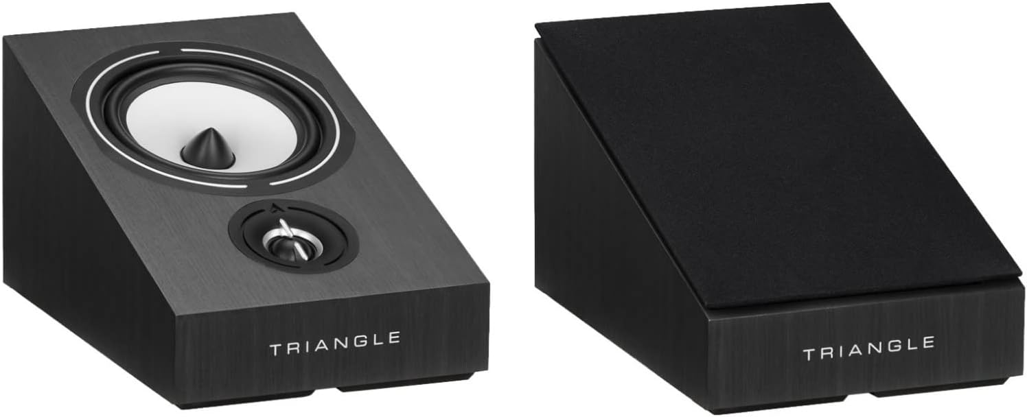 triangle - BOREA BRA1-3D Home Cinema Speakers - Atmos/DTS: X/Auro 3D Compatible - Atmos & Surround Versatility - Output 89 dB/W/m - 206 x 180 x 300 mm - Black (Pair)