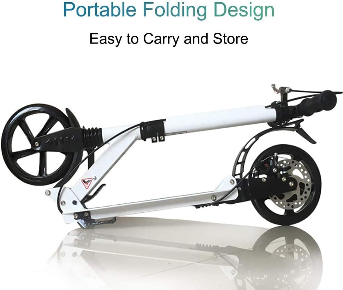 Scooter for Adults Big Wheels, Kick Scooter Adult Height Adjustable Scooters for Teens Hand Brake&Foot Brake City Scooter for Girls/Boys