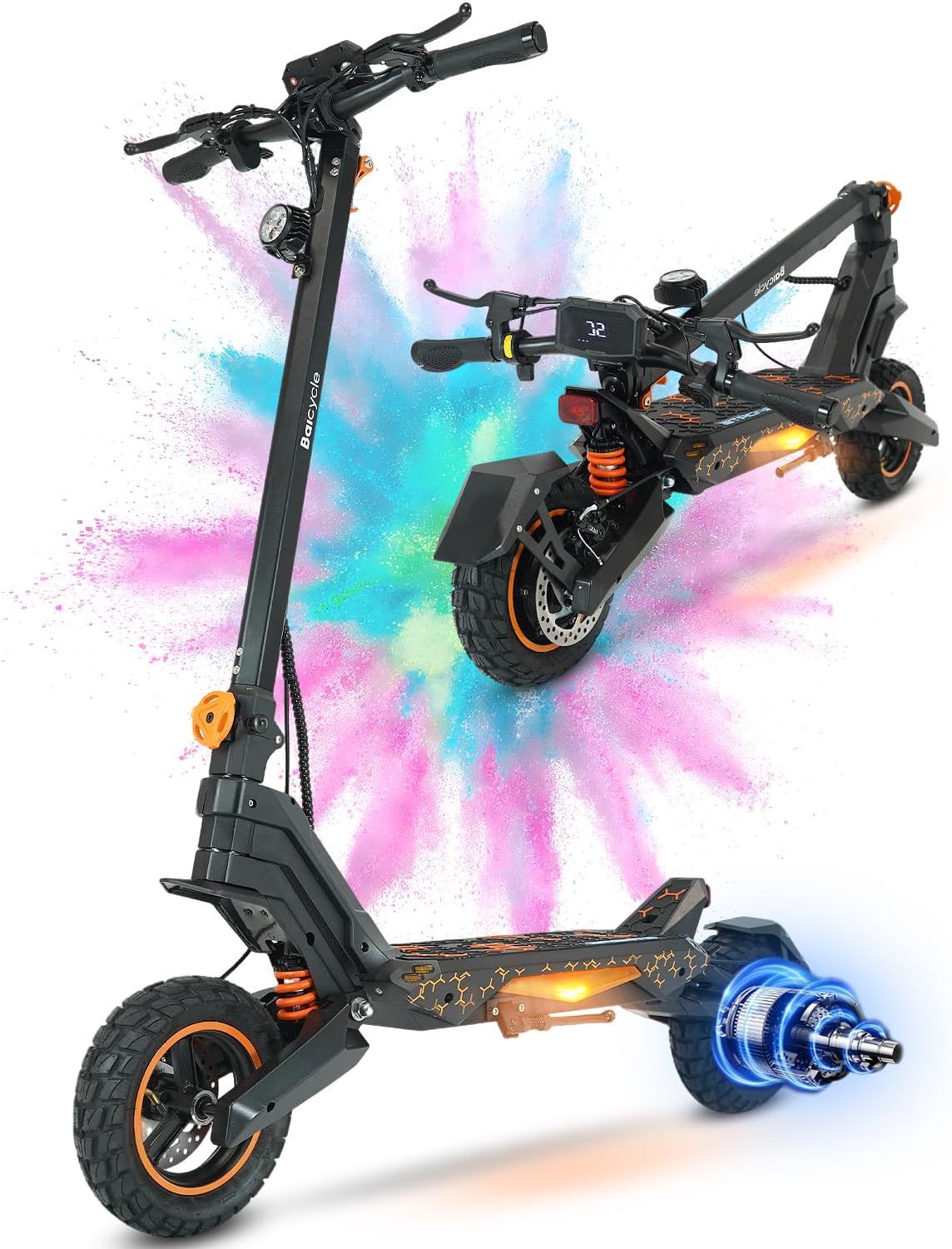 Electric Scooter, 1600W High-Power Motor, 36MPH Max Speed, 40-Mile Long Range, 48V/23.4AH Large-Capacity Battery, 10