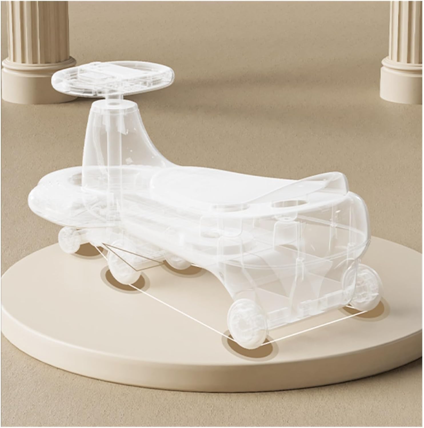 Bicycles Wiggle Car for Kids with Pedal Indoor/Outdoor Ride On Toy Music Speaker Rear Flash Wheels for Ages 3 and Up Bike(Pink)