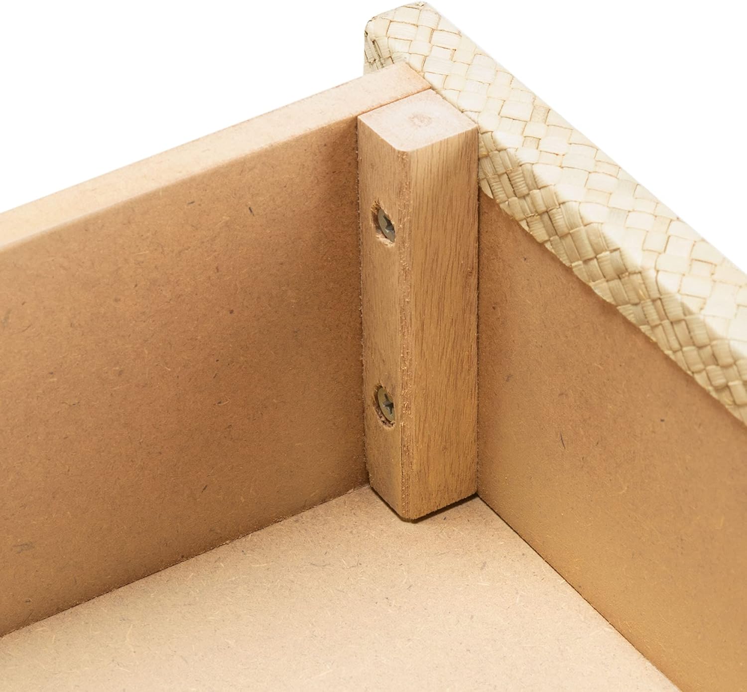 SAFAVIEH Home Collection Apis Light Natural Raffia/Gold 2-Drawer 2-Shelf Bookcase Console Table (Fully Assembled)