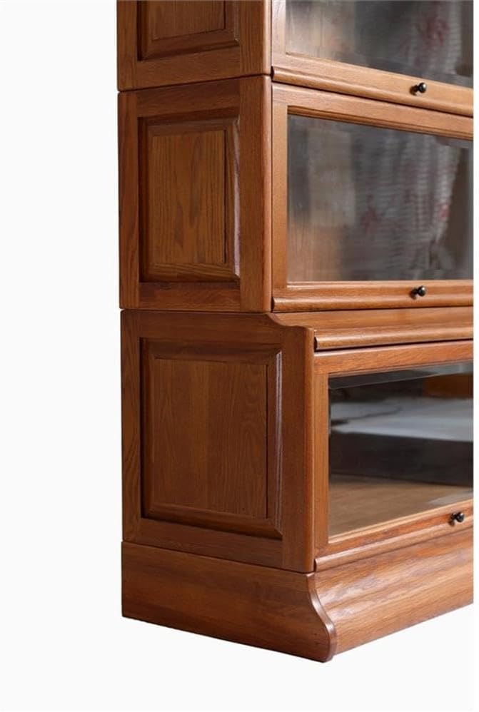 Crafters and Weavers Arts and Crafts 5-Stack Wood Barrister Bookcase in Cherry