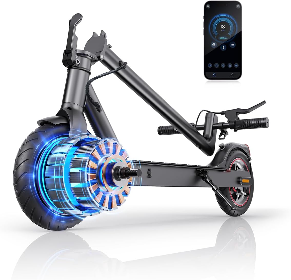Electric Scooters - Electric Scooter for Adults, 500W/1000W/1500W Peak Motor, 18/28 Max MPH, 21/25/28 Miles Range, APP Control, Lightweight Foldable E-Scooter