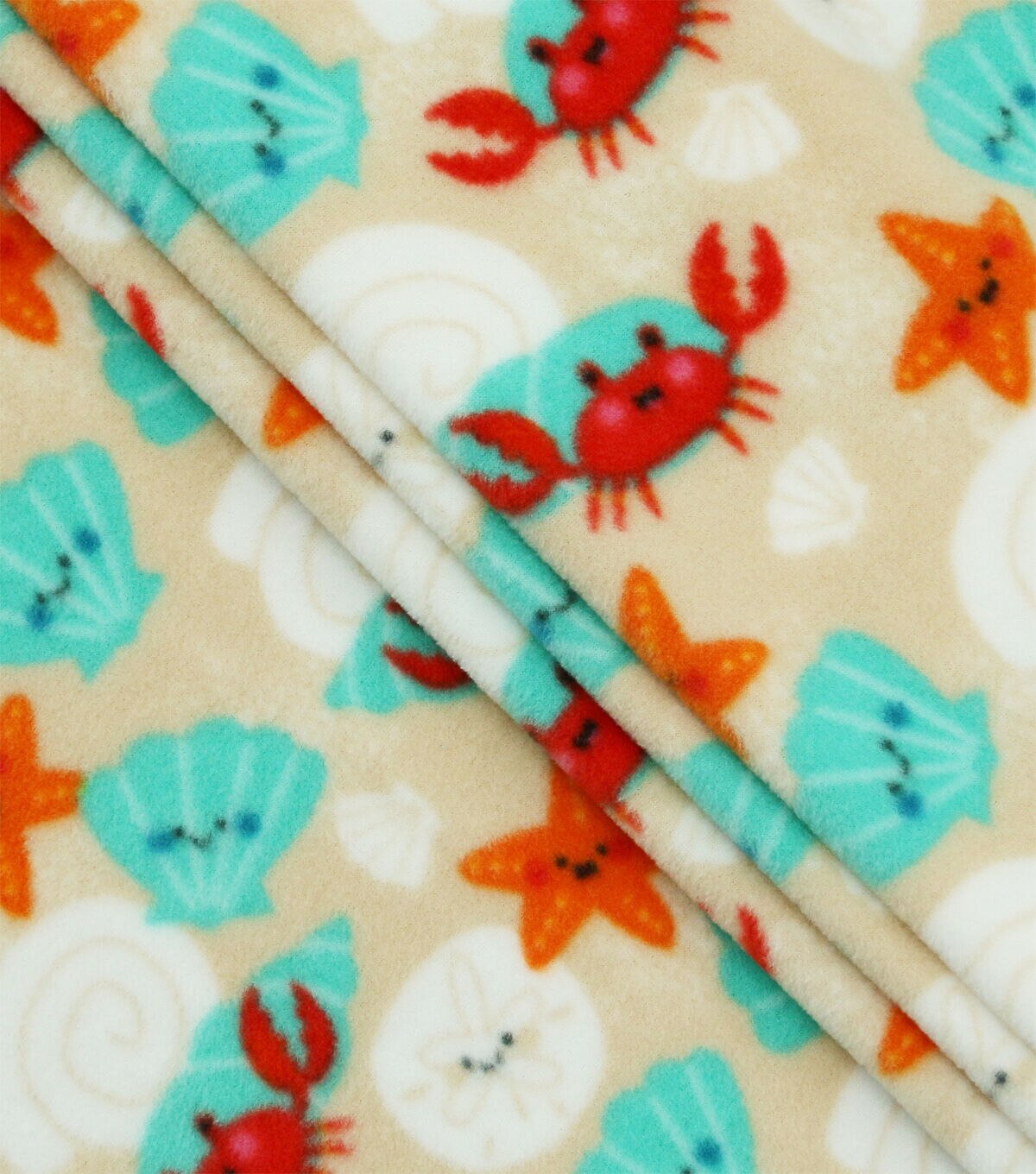 Seashells on Light Brown Anti Pill Plush Fleece by POP!