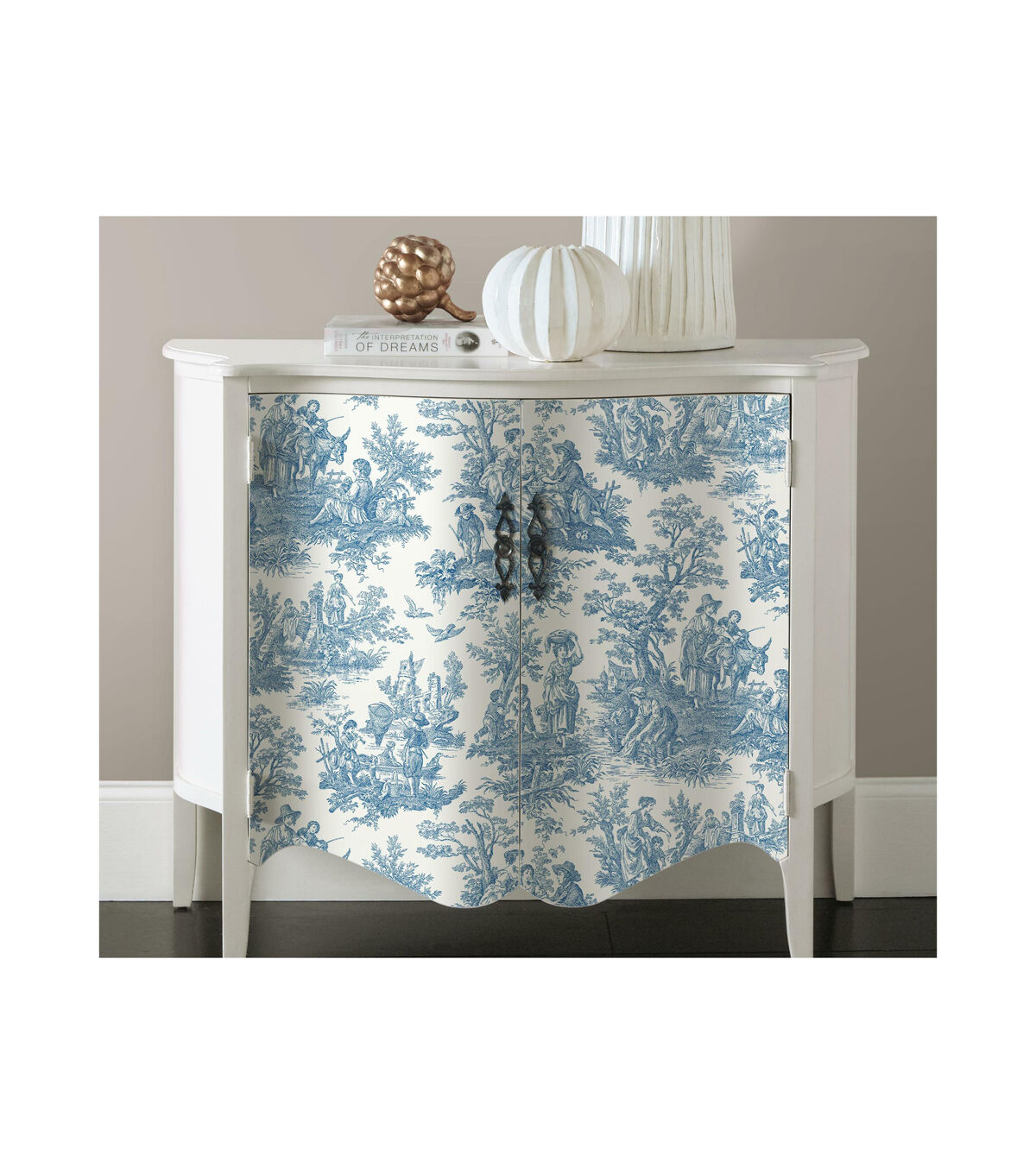 RoomMates 20.5 X 16.5' Blue Country Life Toile Peel & Stick Wallpaper