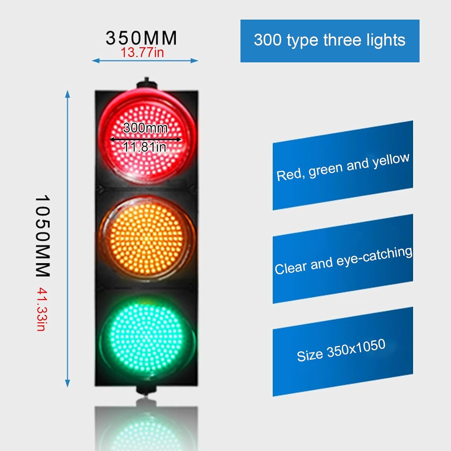 Traffic Light Lamp, Red/Green Stop and Go Light, LED Traffic Stop Light , PC Housing, Traffic Signal Light, Stoplight, Dock Bay Indicator Warning Light, for Road, Decoration(Multi-colored,300mm/11.81i