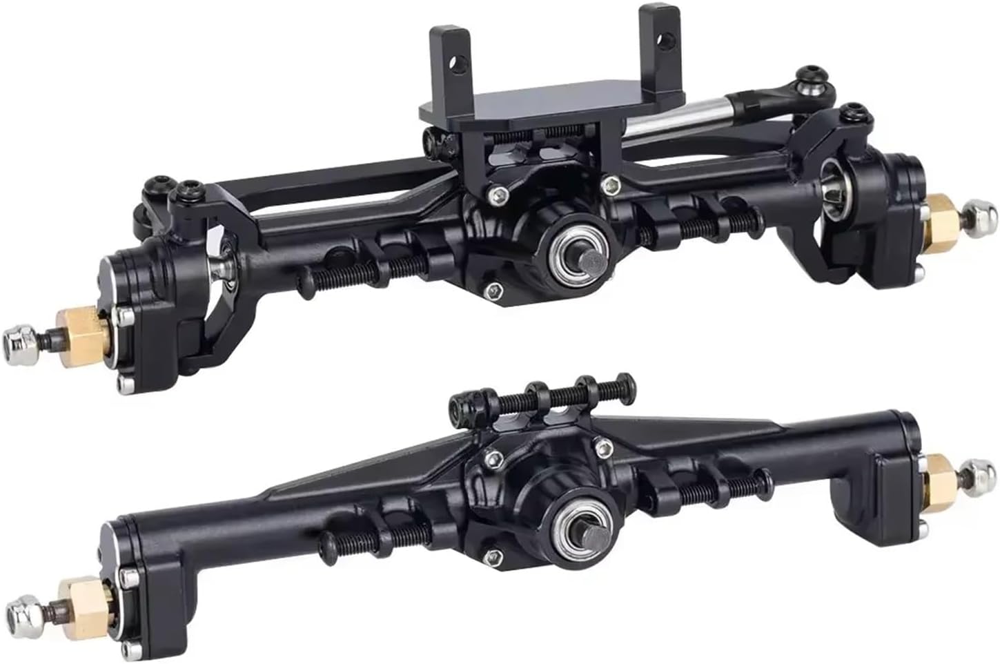 RC Repair Parts Compatible with TRX4-M 1/18 RC Crawler Car Upgrade Parts Portal Axle with Lay Down Servo Mount Accessories(Black)