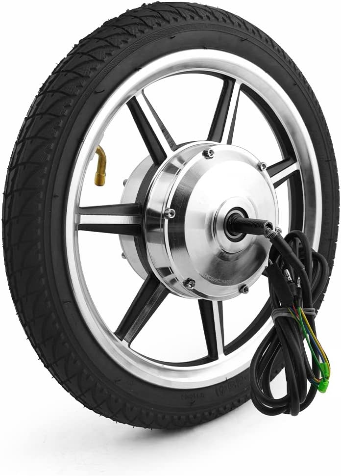 14 Inch 350W Brushless Geared Hub Motor Mag Wheel with Tire PAS Accelerator for Front Drive Escooter Small Bike Bicycle Handle with tire