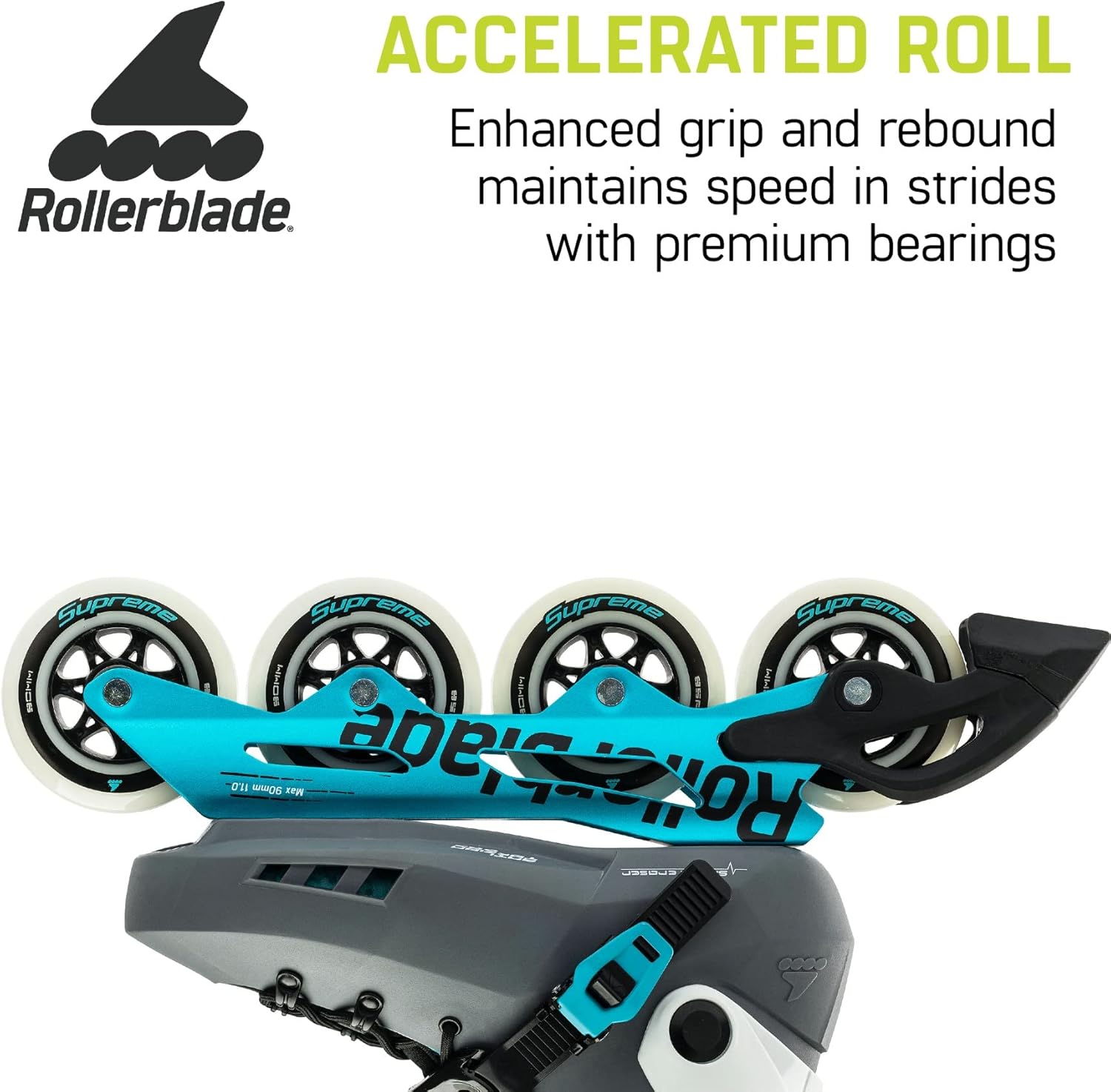 Rollerblade Maxxum XT Women's Adult Urban Inline Skate, Anthracite and Aqua, Performance Inline Skates