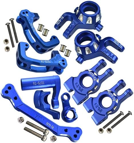Aluminum Upgrade Combo Set A (C-Hubs + Knuckle Arms + Steering Assembly) For Traxxas 1/8 4WD Sledge Monster Truck 95076-4 - Blue