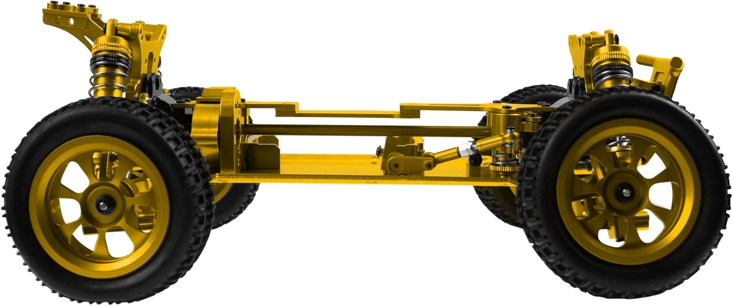 ShareGoo Metal RC Body Chassis Frame 1/14 4WD Frame Kit Compatible with WLtoys 1/14 144010 144001 144002 RC Car Upgrade Parts (Gold)