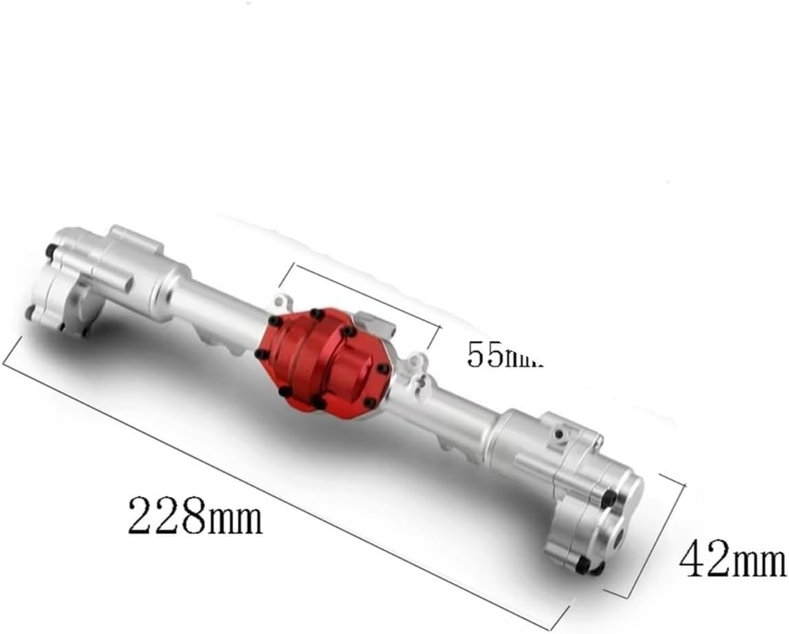 Compatible with Absima for Yucatan YK4082 YK4083 CR1.8 1/8 RC Crawler Car Upgrades Parts Metal Front and Rear Portal Axle RC Front and Rear Axle(1Set)