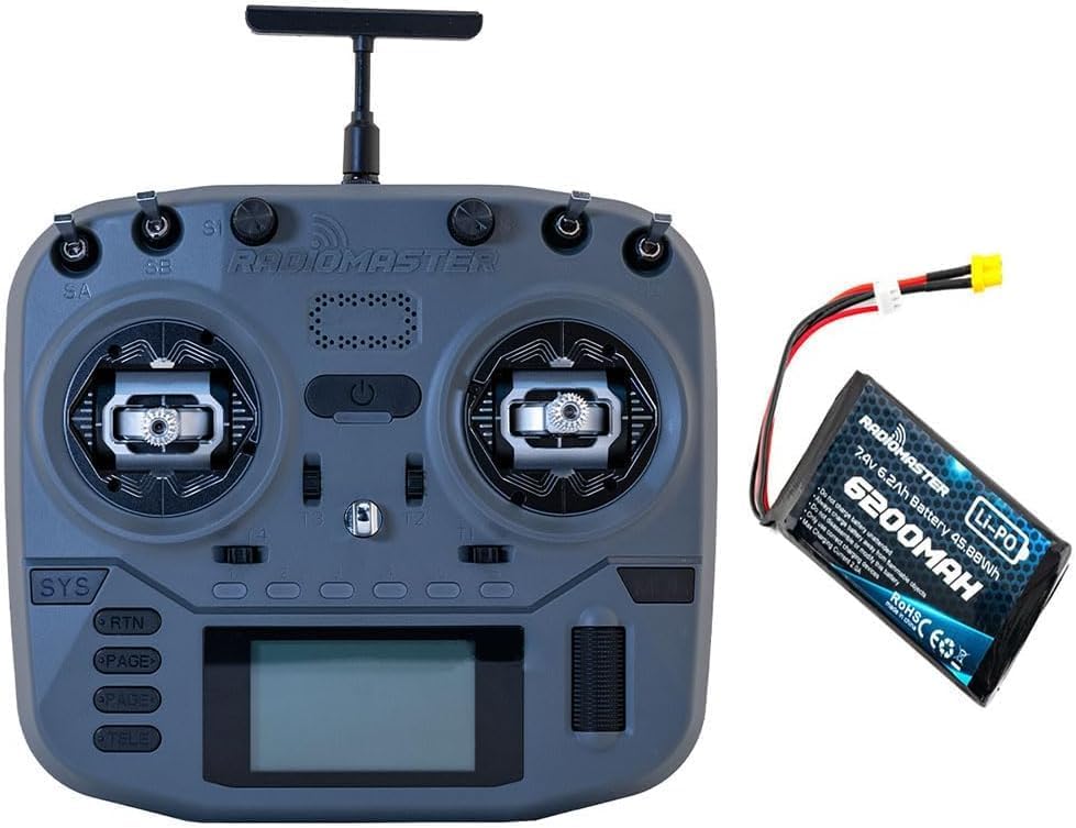 RadioMaster Boxer Crush EdgeTX 2.4G 16CH Transmitter Radio Control ExpressLRS RF System with AG01 Hall Gimbals (Elrs M2 with 6200-iron Grey)