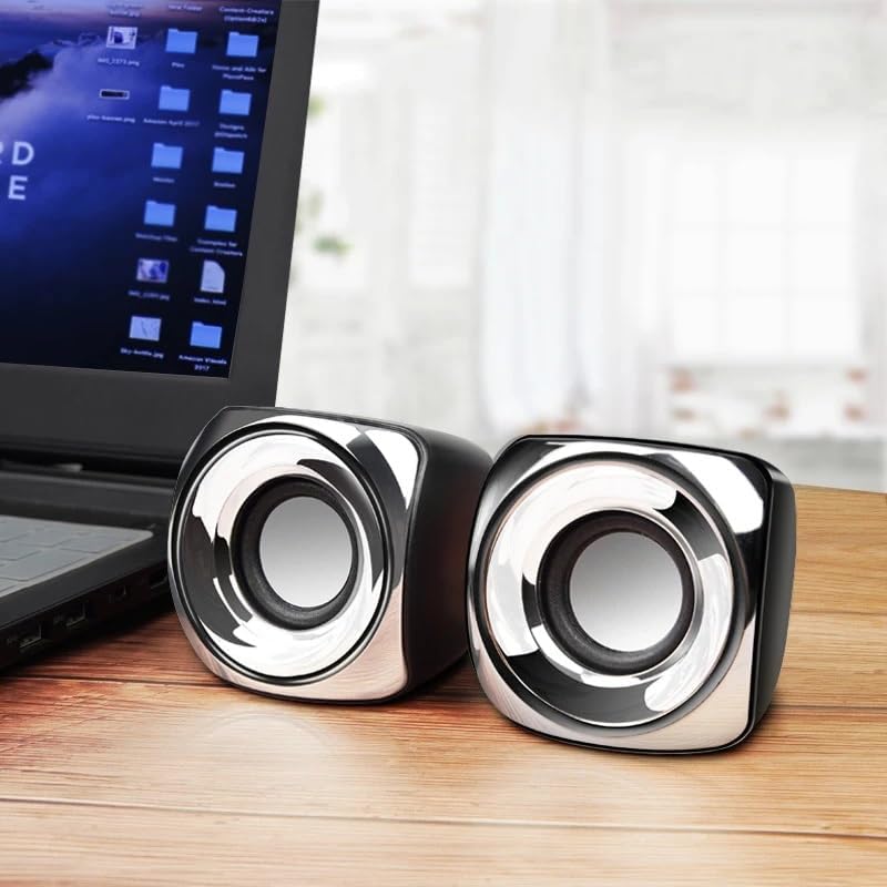 Computer Speakers Powered Wired 1 Pair Bass Stereo for Laptop Desktop Phone Powerful Loudspeaker