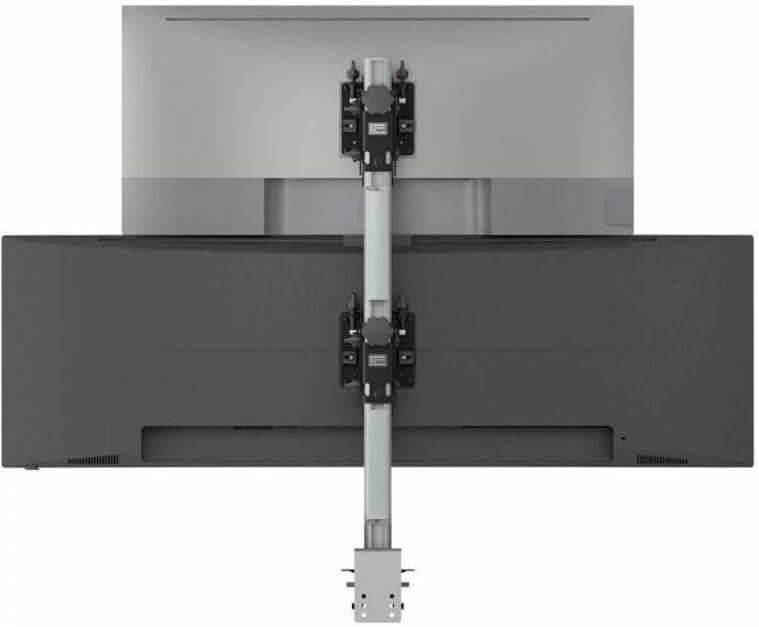 Atdec Desk Mount for Monitor, Display, Flat Panel Display, Curved Screen Display, Grommet, Clamp Mount, All-in-One Computer - Silver, Black - Landscape/Portrait