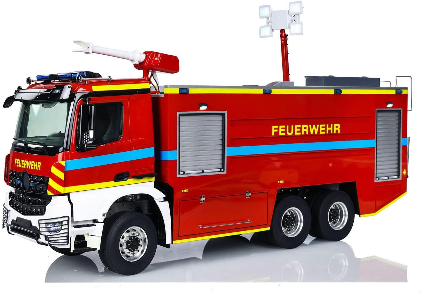 1/14 6X6 RC Fire Fighting Truck Metal Chassis 2-Speed Transmission Differential Lock Axles Remote Control Fire RTR Car Model