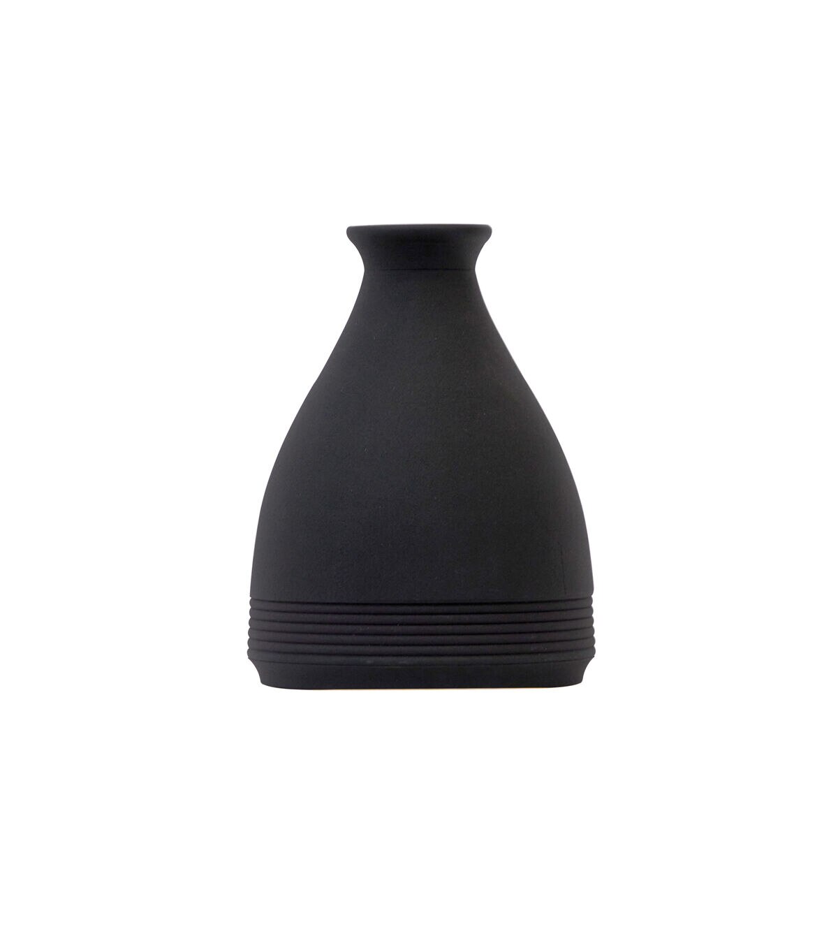 Nearly Natural 10 Black Cone Stone Vase Black Matte