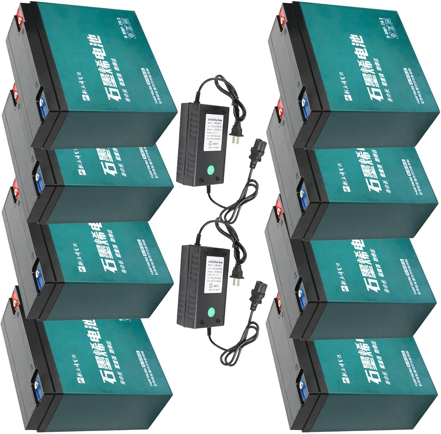 8pcs 12V 20Ah AGM Motorcycle Battery 6-DMF-20, Sealed Lead Acid Powersports Battery, Universal Replacement for 6FM18 6-DZM-20 UB12200 FM12200, Rechargeable for ATV Dirt Bike Go Kart Scooter Snowmobile