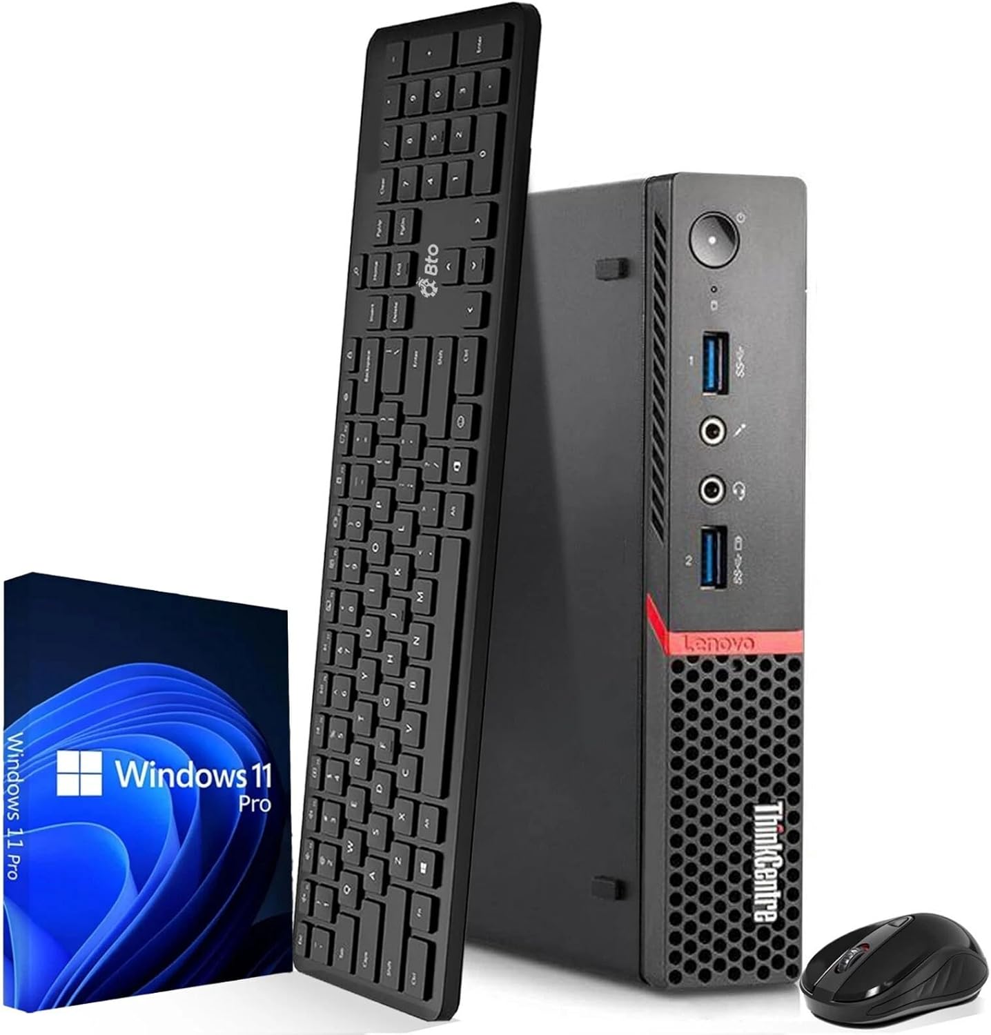 Lenovo ThinkCentre Mini Desktop Computer PC, Intel Core i7-6700T 6th Gen. Processor, 16GB DDR4 Ram, 1TB PCIe NVMe SSD, Built-in WiFi, BTO Wireless Keyboard & Mouse, Windows 11 Pro (Renewed)