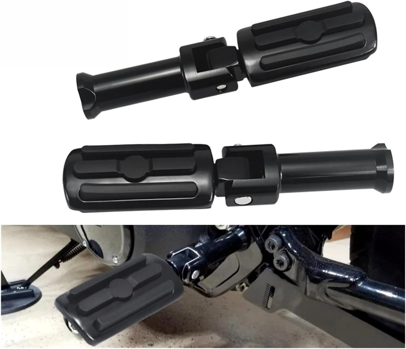 Brake Pedals Rear Passenger Footpegs Brackets Kit Motorcycles Pedal Compatible with Breakout Fat Bob Boy Sport Glide Heritage Classic FLHCS 18-24(1 Style)