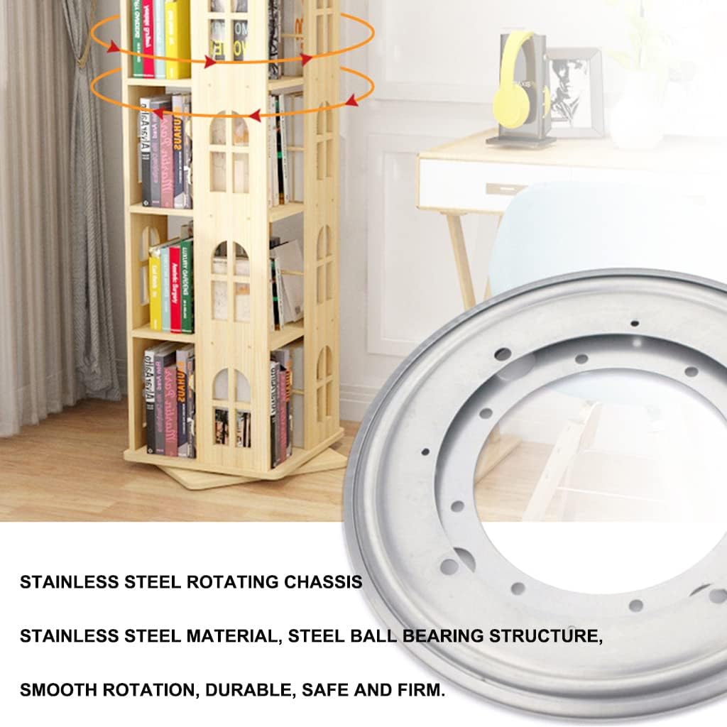 Bookcases Wooden Bookshelf Rotatable Office Children's Pine Material can be rotated 360°