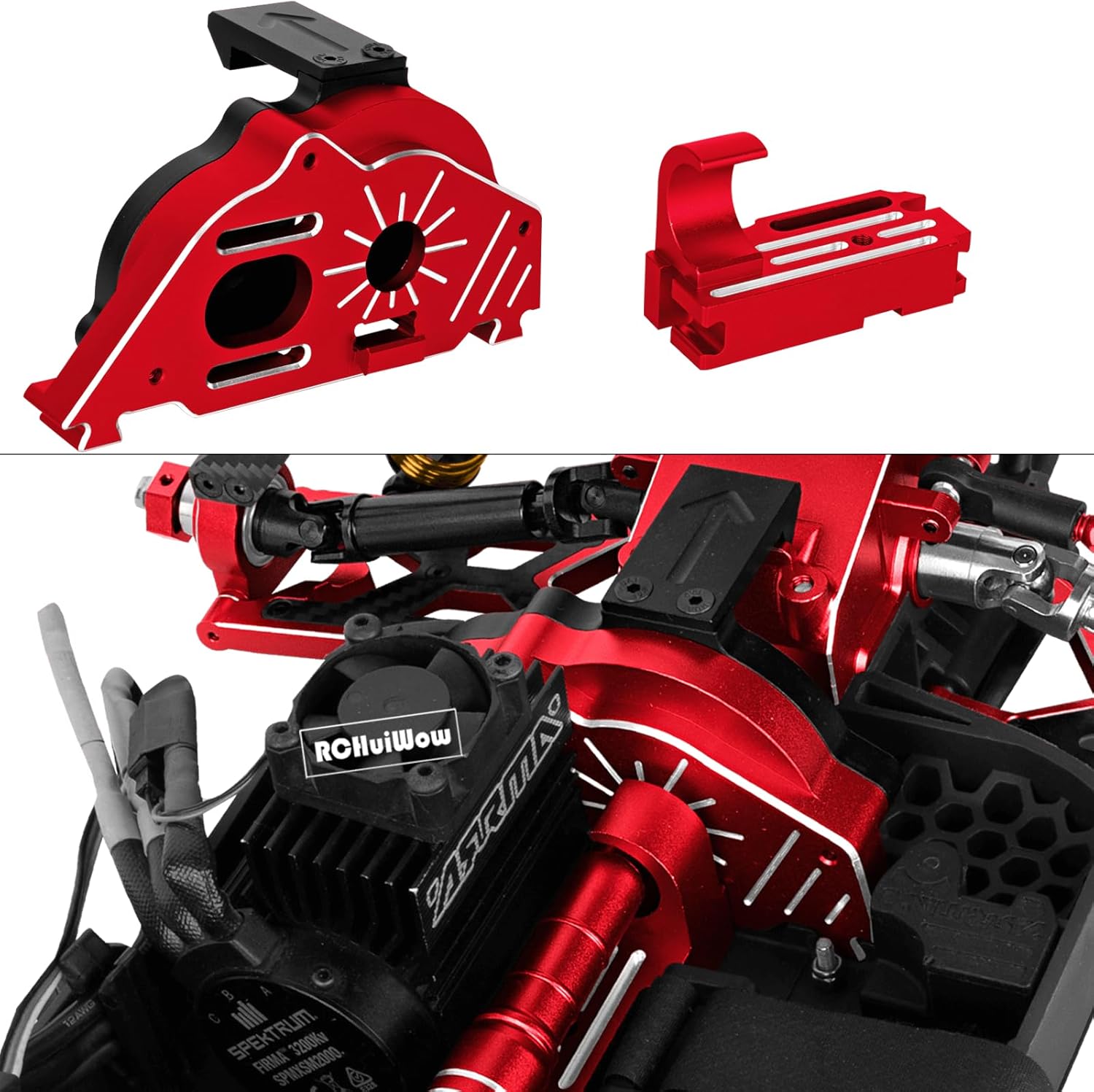 RC Upgrades Part for 1/8 Typhon 3S BLX,Shocks,Driveshafts,Transmission,Turnbuckles,A Arms,Caster Block Set,Center CVD &Support,25T Servo Saver,58T Slipper,Steering,Red