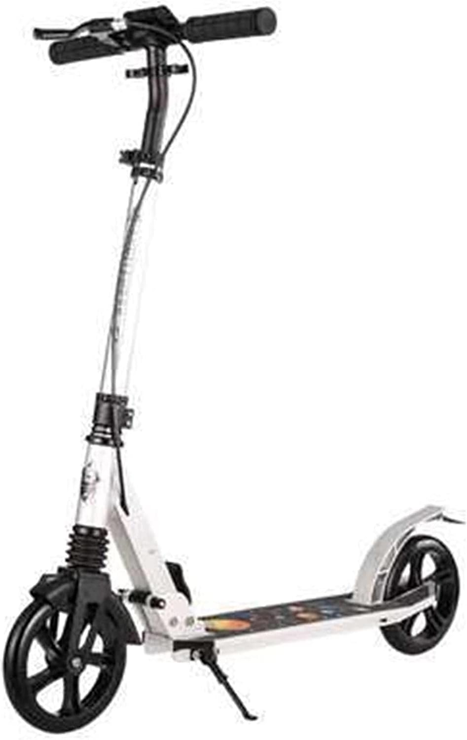 Scooters Two Large-Wheeled Youth Scooters Foldable Scooter (Color : White)