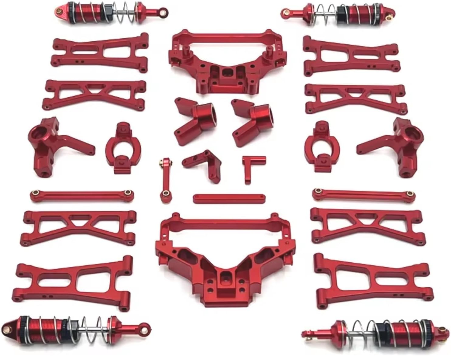 RC Cars Models For HSp 14321 For JJRC C8802 YDJ-D879 1/14 Metal Steering Cup Shell Strut Shock Absorber Suspension Bracket Kit RC Car Parts And Accessories(Red)