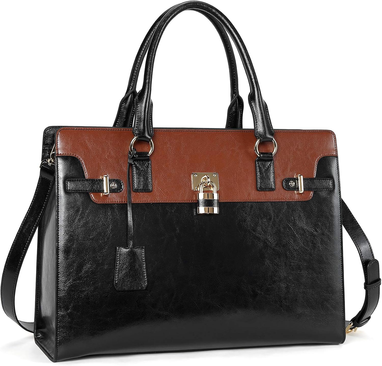 BOSTANTEN Briefcase for Women 15.6 inch Leather Laptop Bag Vintage Slim Lawyer Business Bag Stylish Work Purse