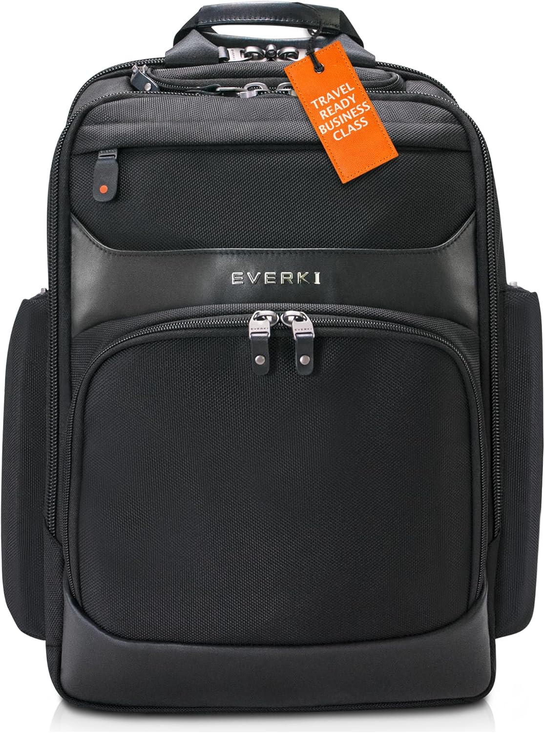 EVERKI Onyx Premium Business Executive Laptop Backpack - Ballistic Nylon and Leather Office Backpack Laptop Bag, Travel Friendly - Dedicated Compartment up to 17.3