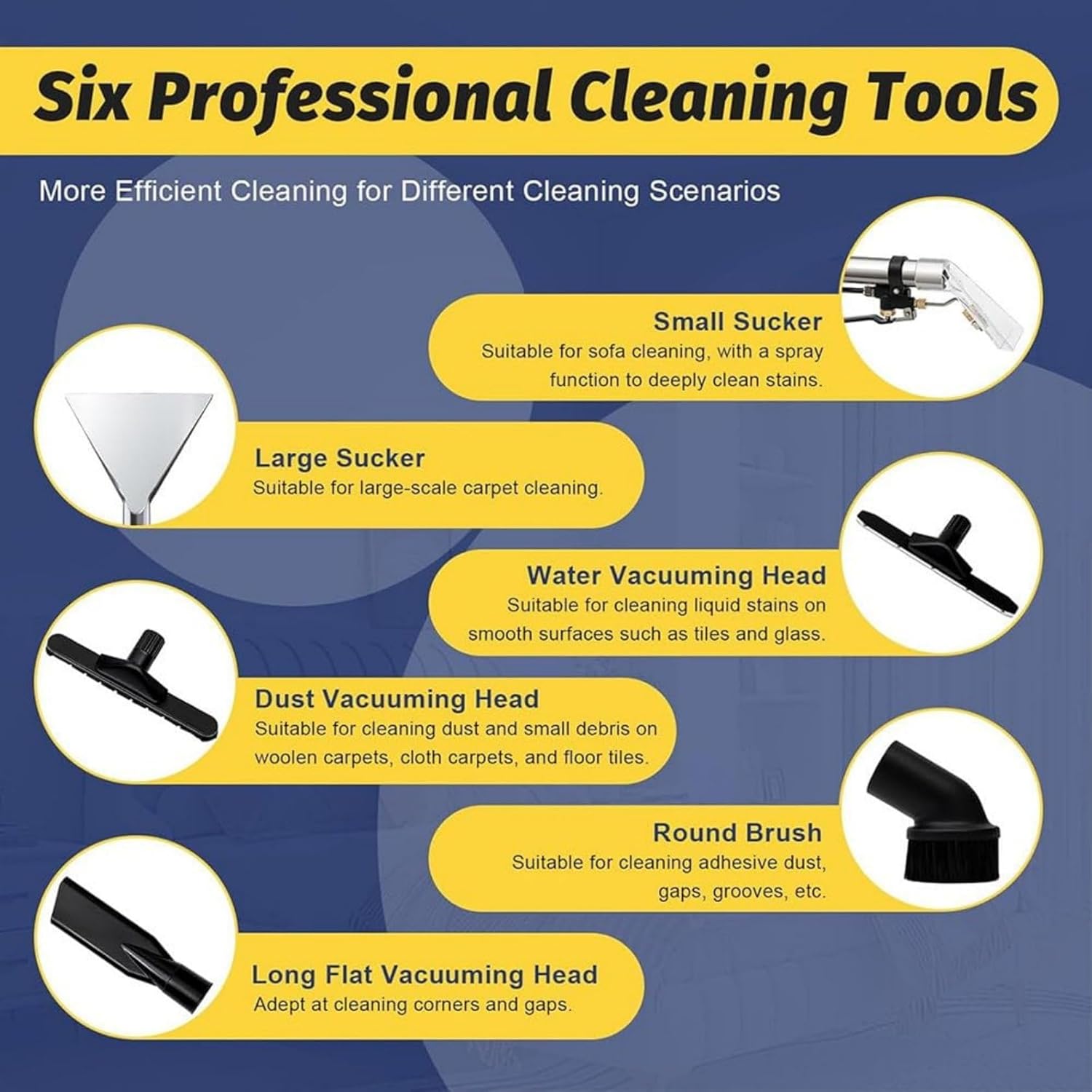 1034w Powerful Sofa Curtains Dust Cleaner, 2-In-1 Wet Dry Vacuum Cleaner, 40l/11gal Commercial Carpet Cleaning Machine,Vacuum Washing Machine With Long Flat/Dry/Water Vacuum Head And Round Brush