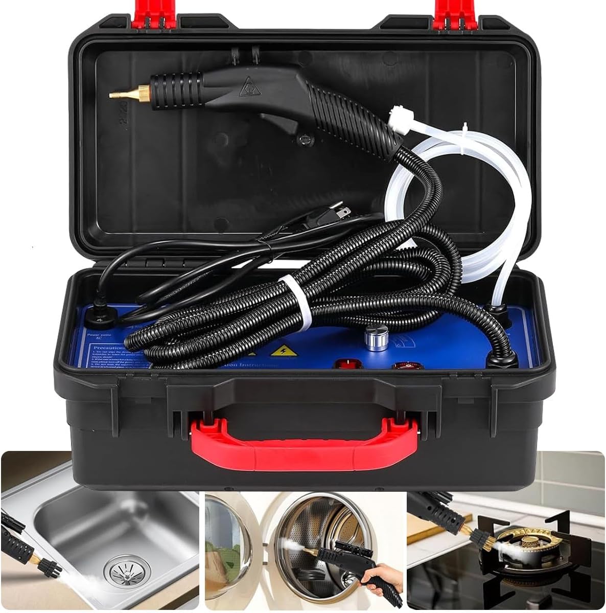 AUTUMFLATGAO Handheld Steam Cleaner, 15s Heat-Up Time, Portable Steamer for Home Use, High Pressure Steamer for Cleaning Floor, Upholstery, Grout and Car