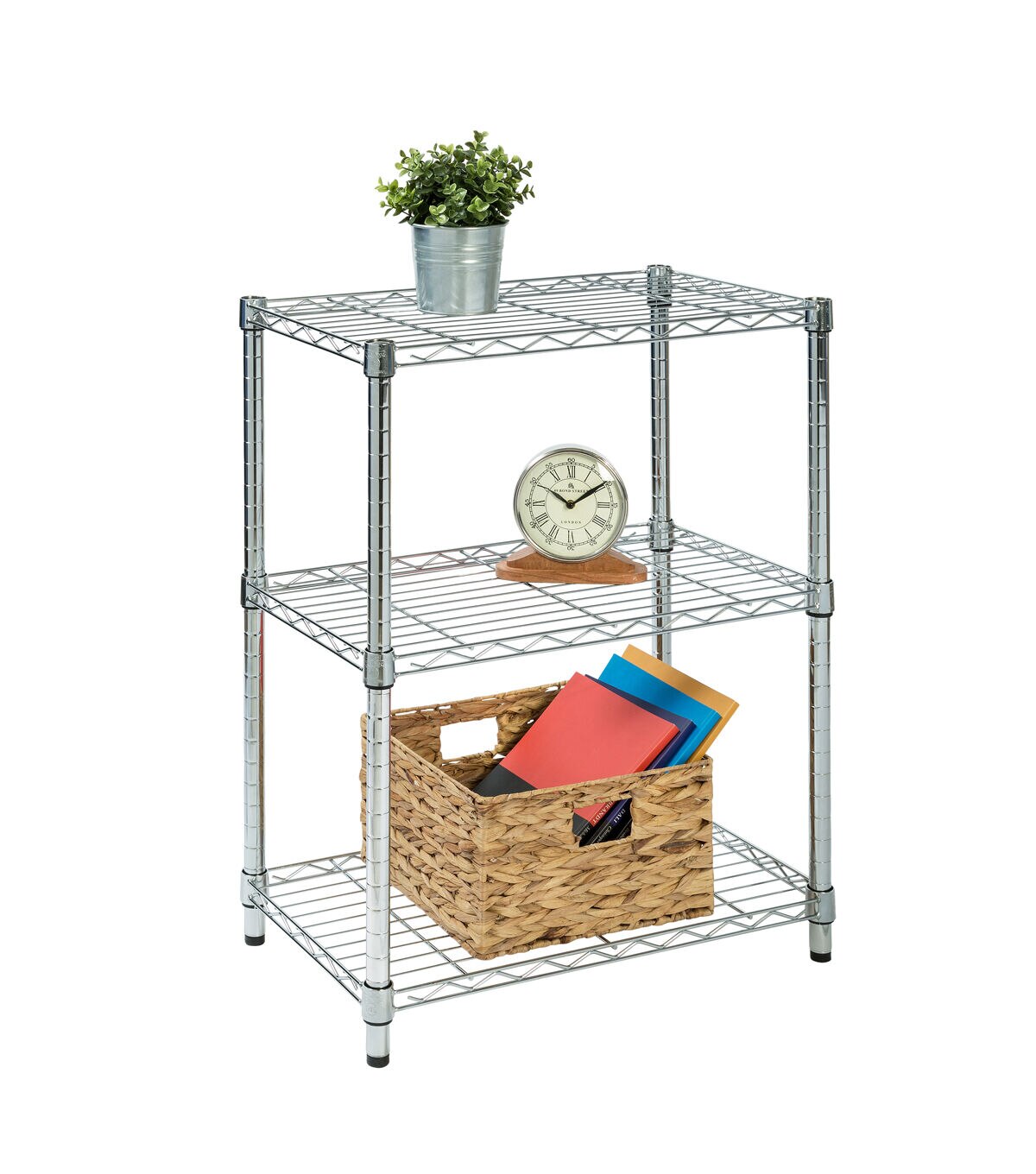 Honey Can Do 24 x 30 Chrome 3 Tier Adjustable Shelving Unit 250lbs