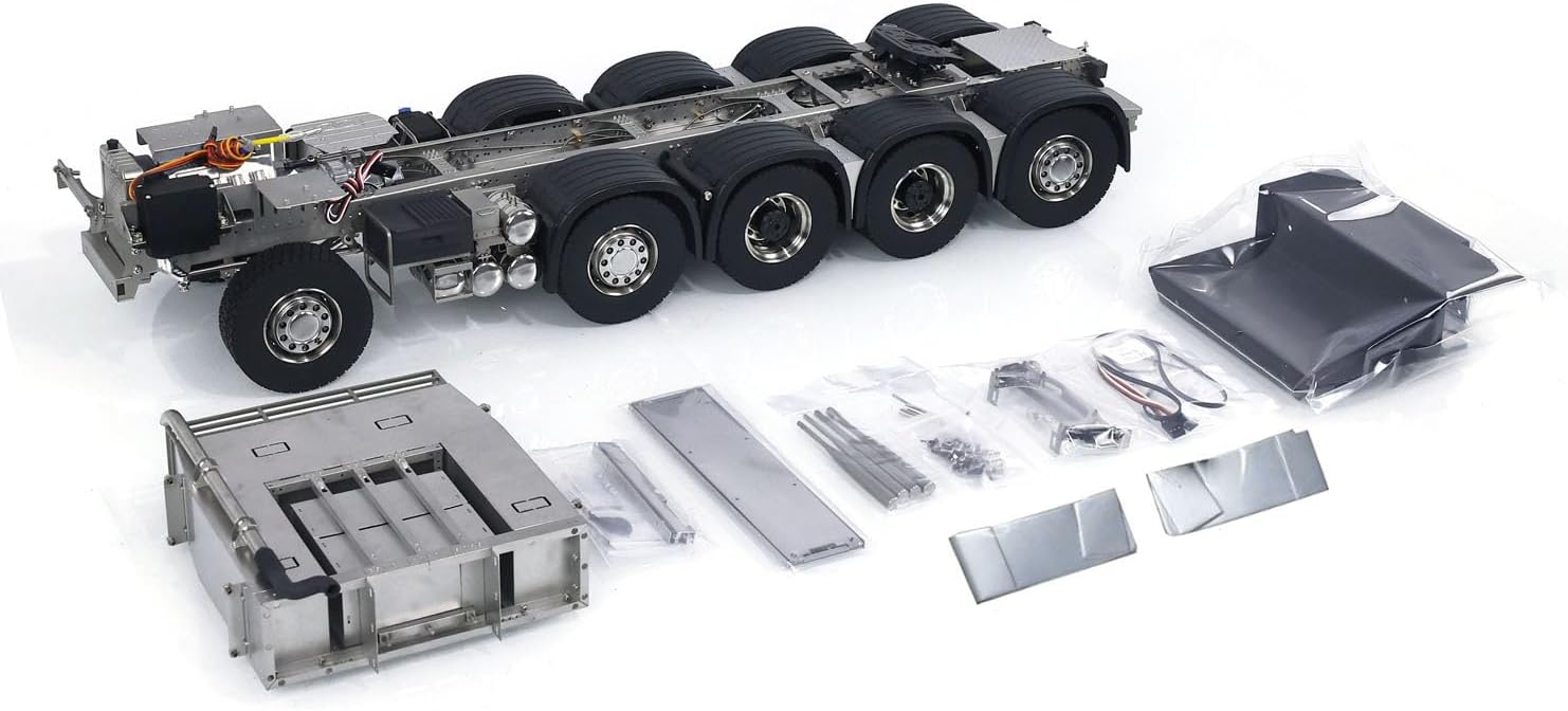 10x10 1/14 Metal Chassis for RC Tractor Truck FH750 Differential Lock 3-Speed Transmission Remote Control Car Hobby Grade Model Parts