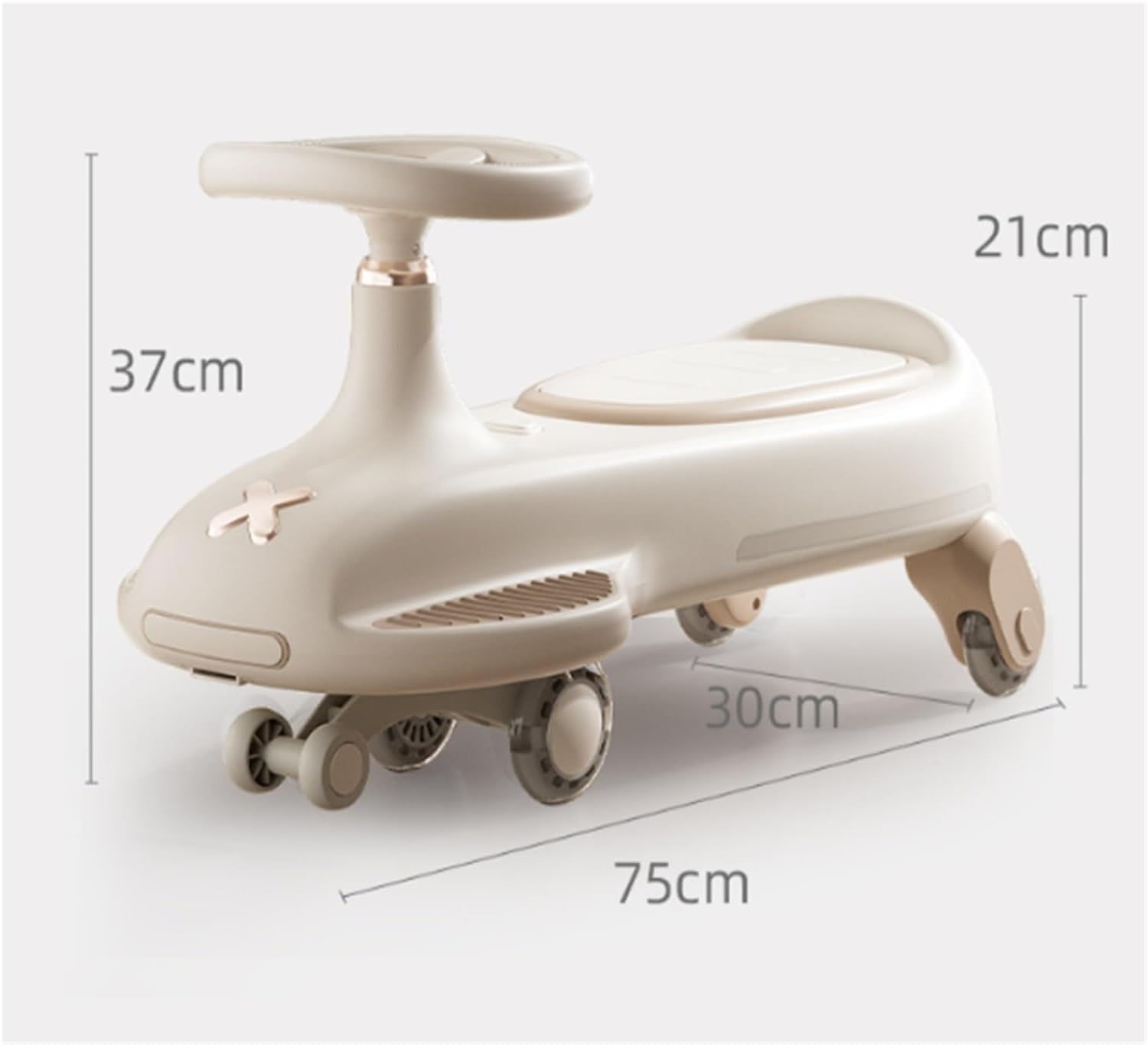 Kids Wiggle Car Ride on Toys with Music Silent Wheels Indoor Outdoor for Ages 3 and Up Toy Set Anti-Rollover(Pink)